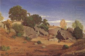 Theodore Caruelle D Aligny Rocks at Fontainebleau (mk05) china oil painting image
